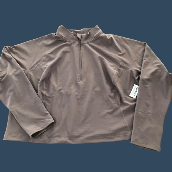NWT Old Navy Womens 3X Powersoft Quarter zip Cropped Workout Top Mockneck New - Picture 4 of 8